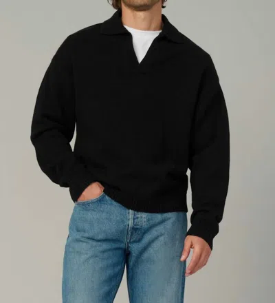 Joe's Jeans Relaxed Polo Sweater In Black In Multi