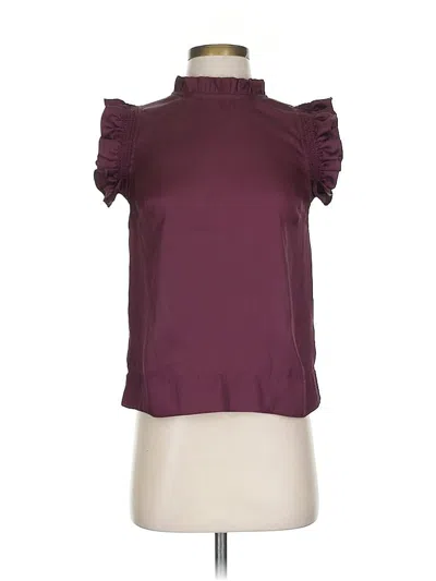 Pre-owned Joe's Jeans Short Sleeve Blouse In Burgundy