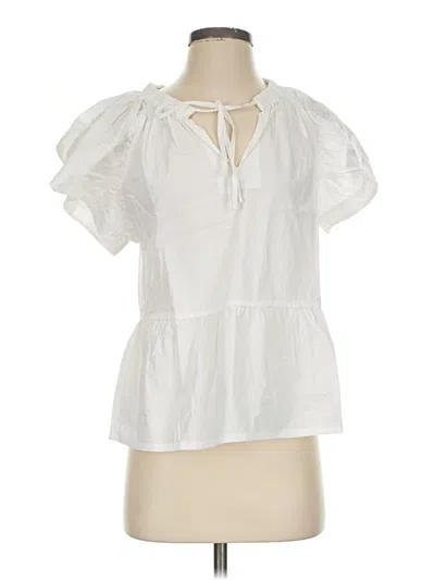 Pre-owned Joe's Jeans Short Sleeve Blouse In White