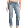 Joe's Jeans Skinny Ankle Destructed Jeans In Cooper In Blue