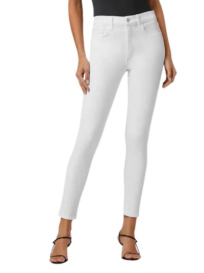Joe's Jeans Snapback Charlie High Rise Ankle Skinny Jeans In White