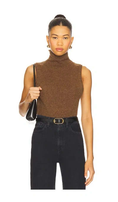 Joe's Jeans Stevie Sleeveless Roll Neck Sweater In Brown