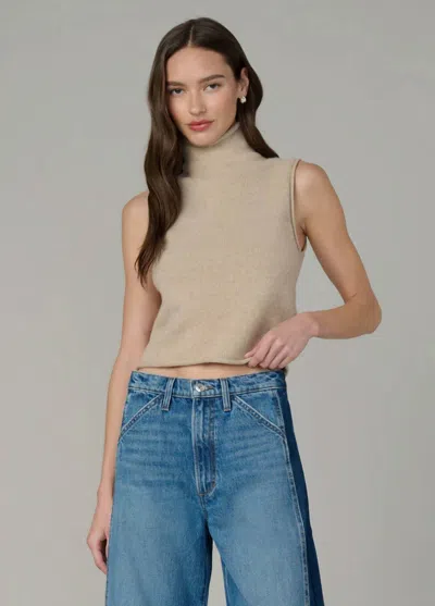 Joe's Jeans Stevie Sleeveless Roll Neck Sweater In Camel In Brown