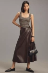 Joe's Jeans Tavi Faux-leather Midi Skirt In Brown
