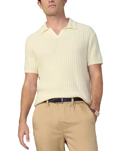 Joe's Jeans Textured Short Sleeve Polo Sweater In Sea Salt