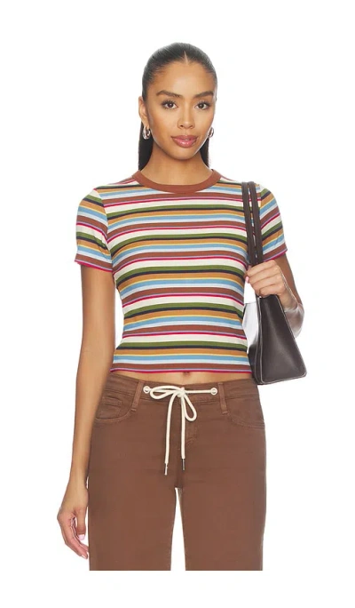 Joe's Jeans The Baby Tee Shirt In Multi Variegated Stripe