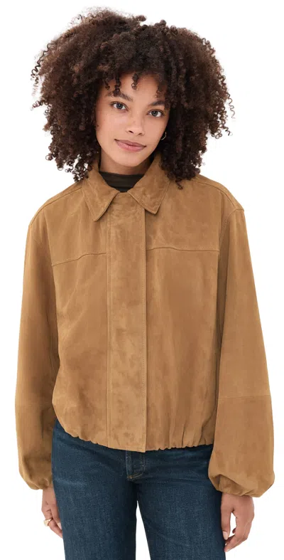 Joe's Jeans The Bella Suede Bomber Jacket Nutmeg