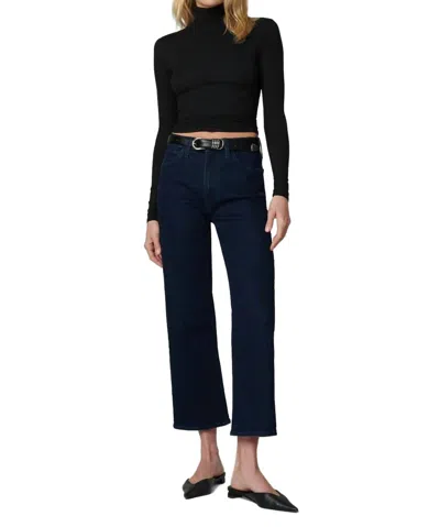 Joe's Jeans The Blake Cropped Wide Leg Jean In Dark Blue In Black
