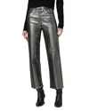 Joe's Jeans The Blake Cropped Wide Leg Jeans In Pewter Foil In Black