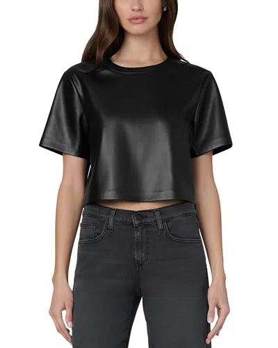 Joe's Jeans The Boxy Faux Leather Tee In Black