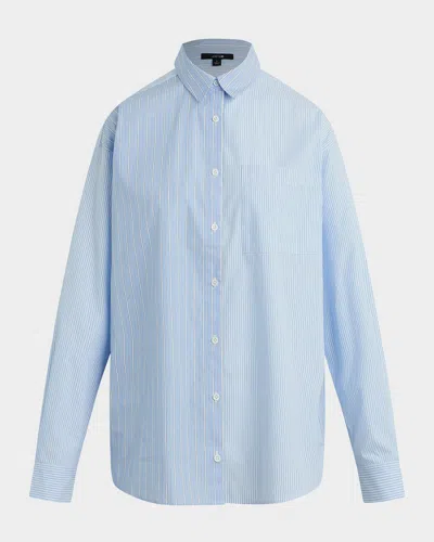 Joe's Jeans The Boyfriend Button-down Shirt In Blue/white