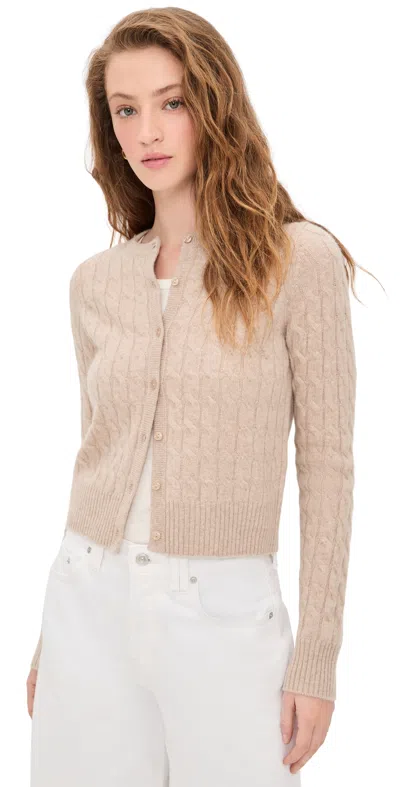 Joe's Jeans The Cable Dani Cashmere Cardigan Oatmeal In Brown