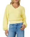 Joe's Jeans The Carolyn Cotton Slub V Neck Sweatshirt In Lemongrass