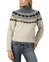 Joe's Jeans The Celeste Fair Isle Sweater In Oatmeal/charcoal