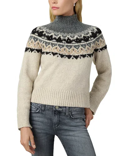 Joe's Jeans The Celeste Fair Isle Sweater In Oatmeal/charcoal