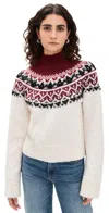 Joe's Jeans The Celeste Fair Isle Sweater Syrah Multi Fair Isle In Multi