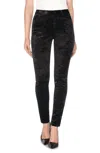 Joe's Jeans The Charlie Crushed Velvet High Rise Skinny Pants In Black In Black
