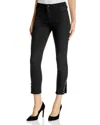 Joe's Jeans The Charlie Crystal Embellished Valentina Hem Crop Jeans In Black In Black