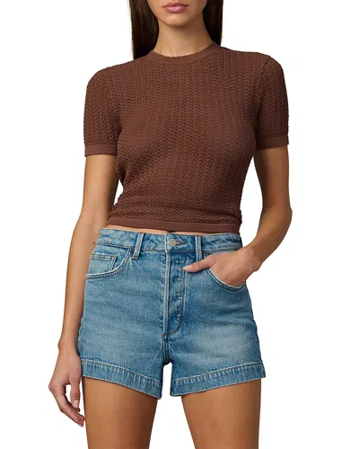 Joe's Jeans The Crochet Baby Tee In Chocolate In Multi