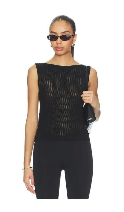 Joe's Jeans The Crochet Boatneck Tank Top In Black