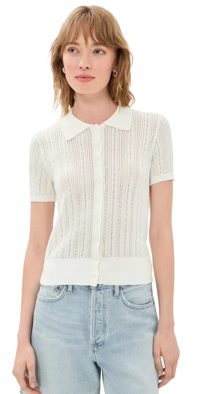 Joe's Jeans The Davey Pointelle Cardigan​ Ecru In White