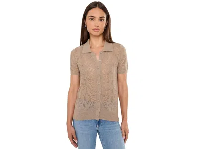 Joe's Jeans The Davey Short Sleeve Cardigan Women's Clothing Mink: Xs, Elastane/rayon In Nude