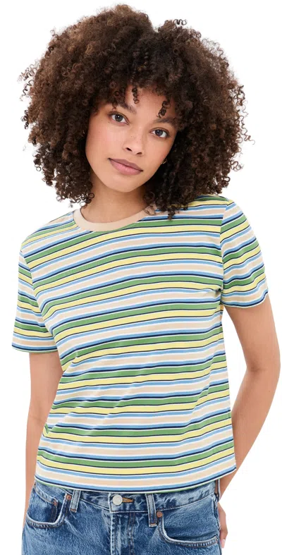 Joe's Jeans The Easy Tee Shirt In Citrus Multi Stripe