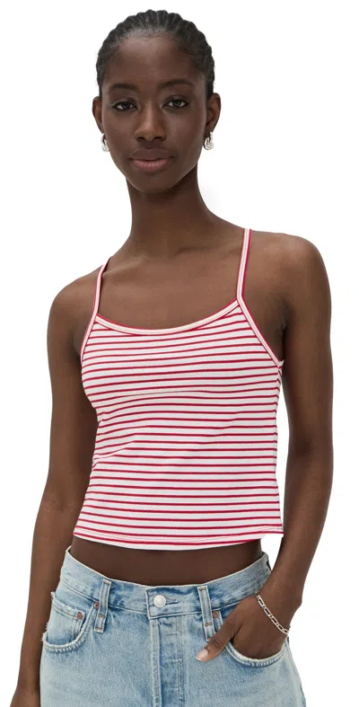 Joe's Jeans The Everyday Tank White/cherry Red S