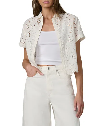 Joe's Jeans The Eyelet Short Sleeve Shirt In Neutral