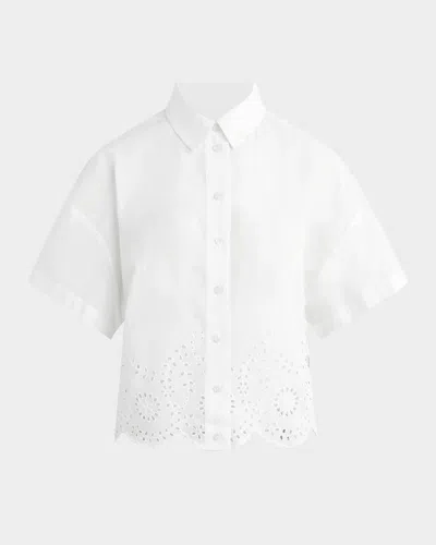 Joe's Jeans The Eyelet Short-sleeve Shirt In White