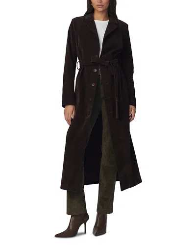 Joe's Jeans The Faux Suede Long Coat In Brown