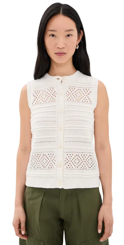 Joe's Jeans The Faye Cardigan Sweater Vest Ecru In White