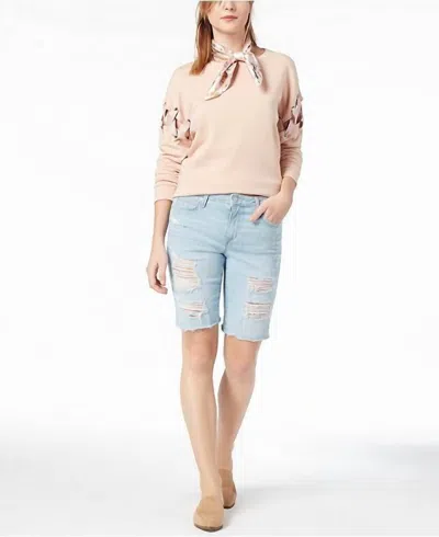 Joe's Jeans The Finn Ripped Denim Raw Hem Bermuda Shorts In Blue