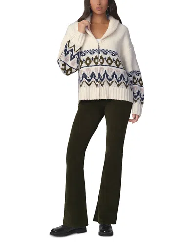 Joe's Jeans The Inga Fair Isle Zip Front Cardigan In Neutral