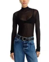 Joe's Jeans The Lana Ribbed Turtleneck Top In Black