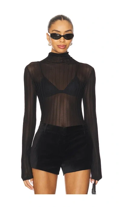 Joe's Jeans The Lana Ribbed Turtleneck Top In Black