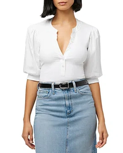 Joe's Jeans The Lena Mixed Media Top In Optic White