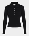 Joe's Jeans The Lisa Crop Rib Polo Sweater In Black