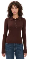 Joe's Jeans The Lisa Polo Sweater Chocolate In Brown