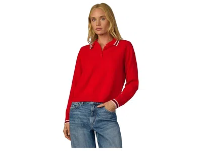 Joe's Jeans The Long Sleeve Cashmere Polo In Red