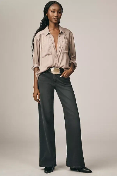 Joe's Jeans The Lou Lou Low-rise Wide-leg Jeans In Green
