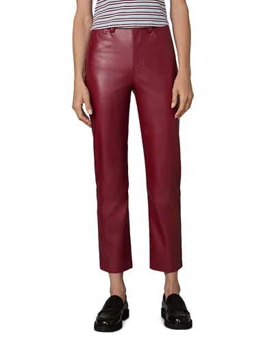 Joe's Jeans The Lyra Slim Faux Leather Jeans In Dark Chocolate In Burgundy