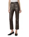Joe's Jeans The Lyra Slim Faux Leather Jeans In Dark Chocolate In White