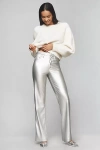 Joe's Jeans The Margot Faux Leather Straight Jeans In Plated Silver In Silver