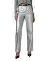 Joe's Jeans The Margot Faux Leather Straight Jeans In Plated Silver In Plated Silver
