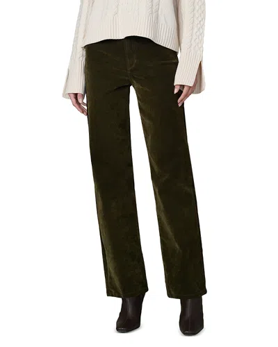 Joe's Jeans The Margot Straight Flocked Jeans In Olive In Green