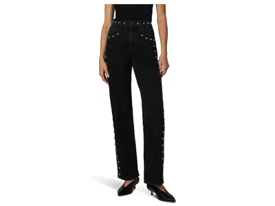 Joe's Jeans The Margot Studded High Waist Straight Leg Jeans In Black