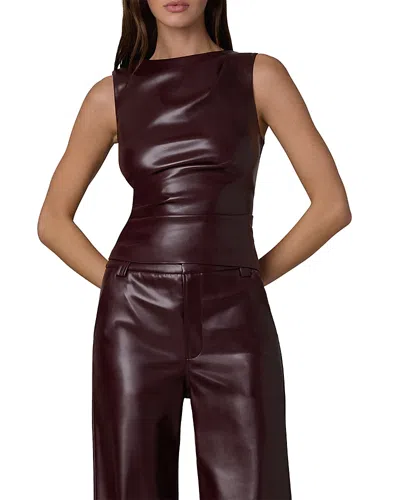Joe's Jeans The Meg Faux Leather Top In Brown