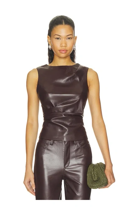 Joe's Jeans The Meg Faux Leather Top In Brown