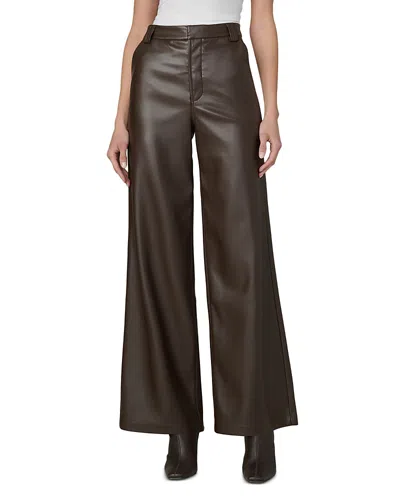 Joe's Jeans The Mia Faux Leather Wide Leg Pants In Brown